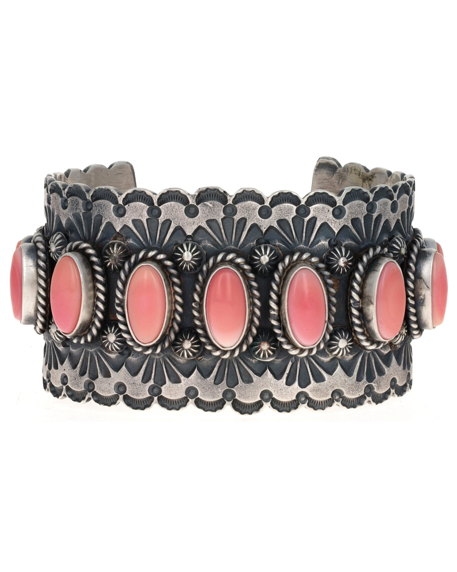 Pink Conch Shell Row Bracelet
