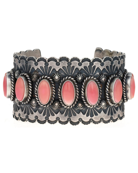 Pink Conch Shell Row Bracelet
