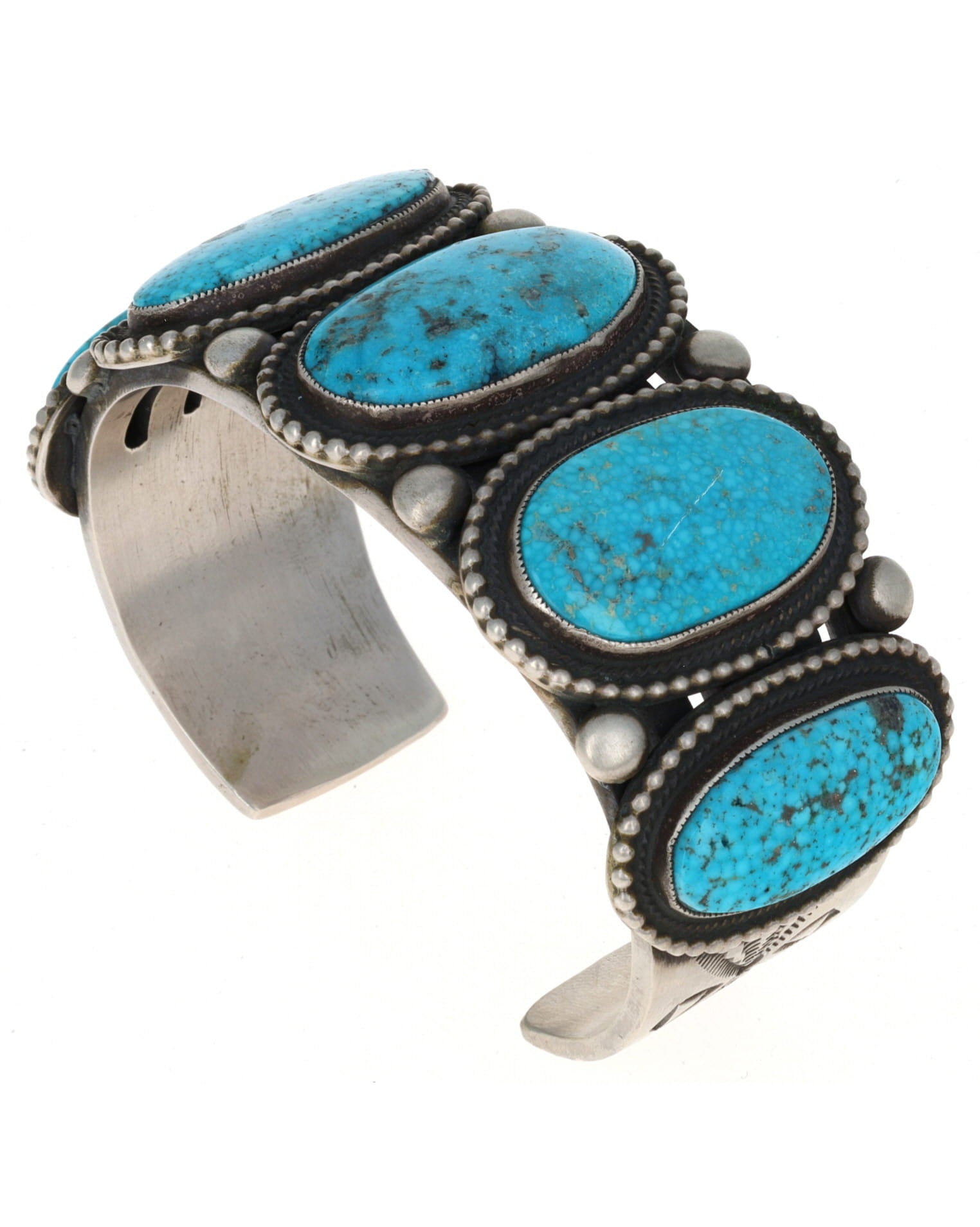 Natural Kingman Turquoise 5-Stone Row Bracelet