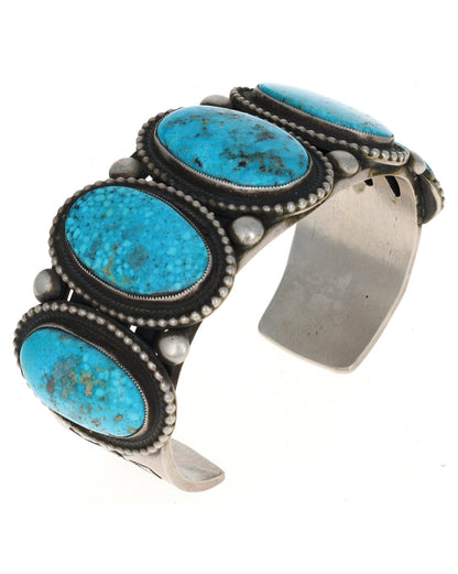 Natural Kingman Turquoise 5-Stone Row Bracelet