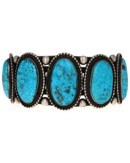 Natural Kingman Turquoise 5-Stone Row Bracelet