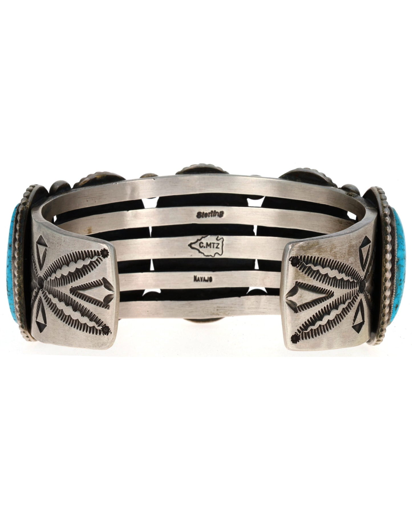 Natural Kingman Turquoise 5-Stone Row Bracelet