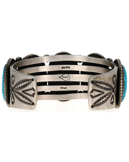 Natural Kingman Turquoise 5-Stone Row Bracelet