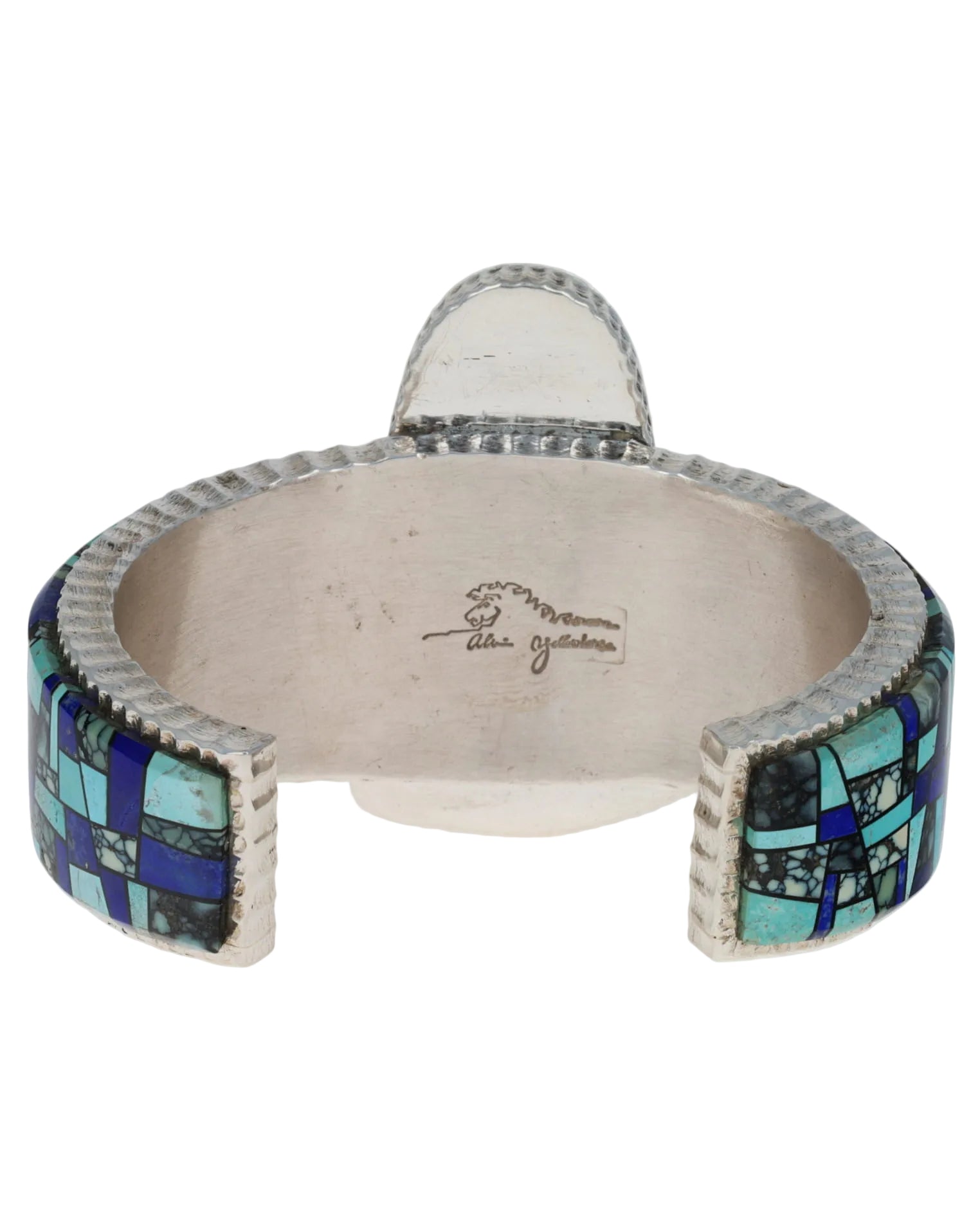 High Grade Natural Kingman Turquoise & Coral Bracelet With Inlay Design