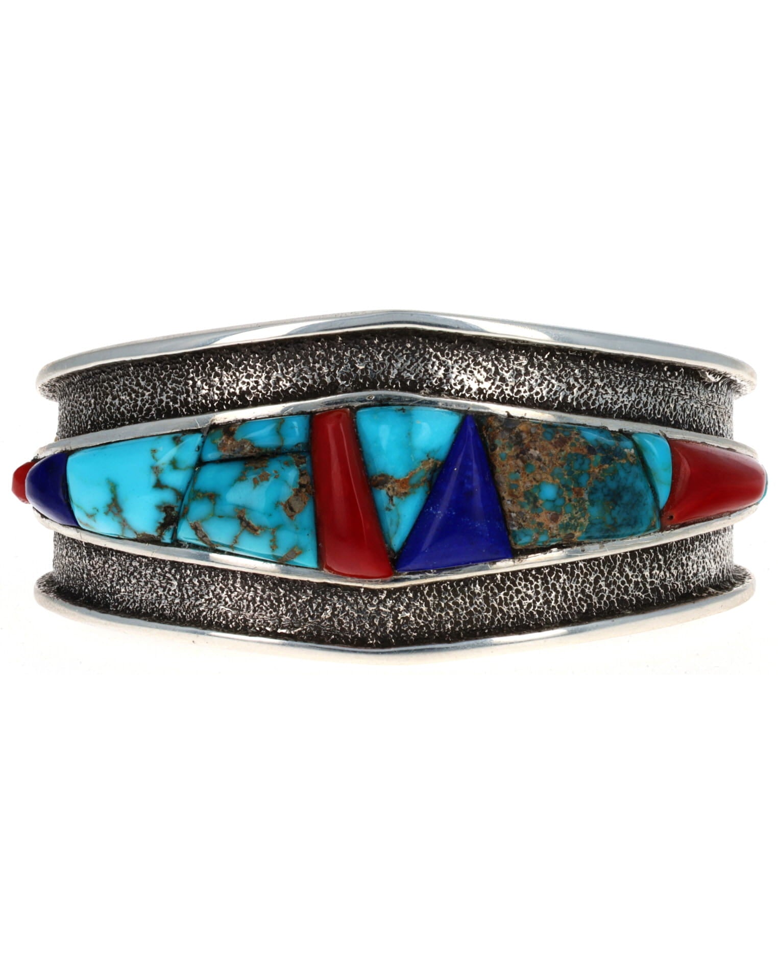 Multi-Color Raised Cobblestone Inlay Bracelet With 18K Gold Accents