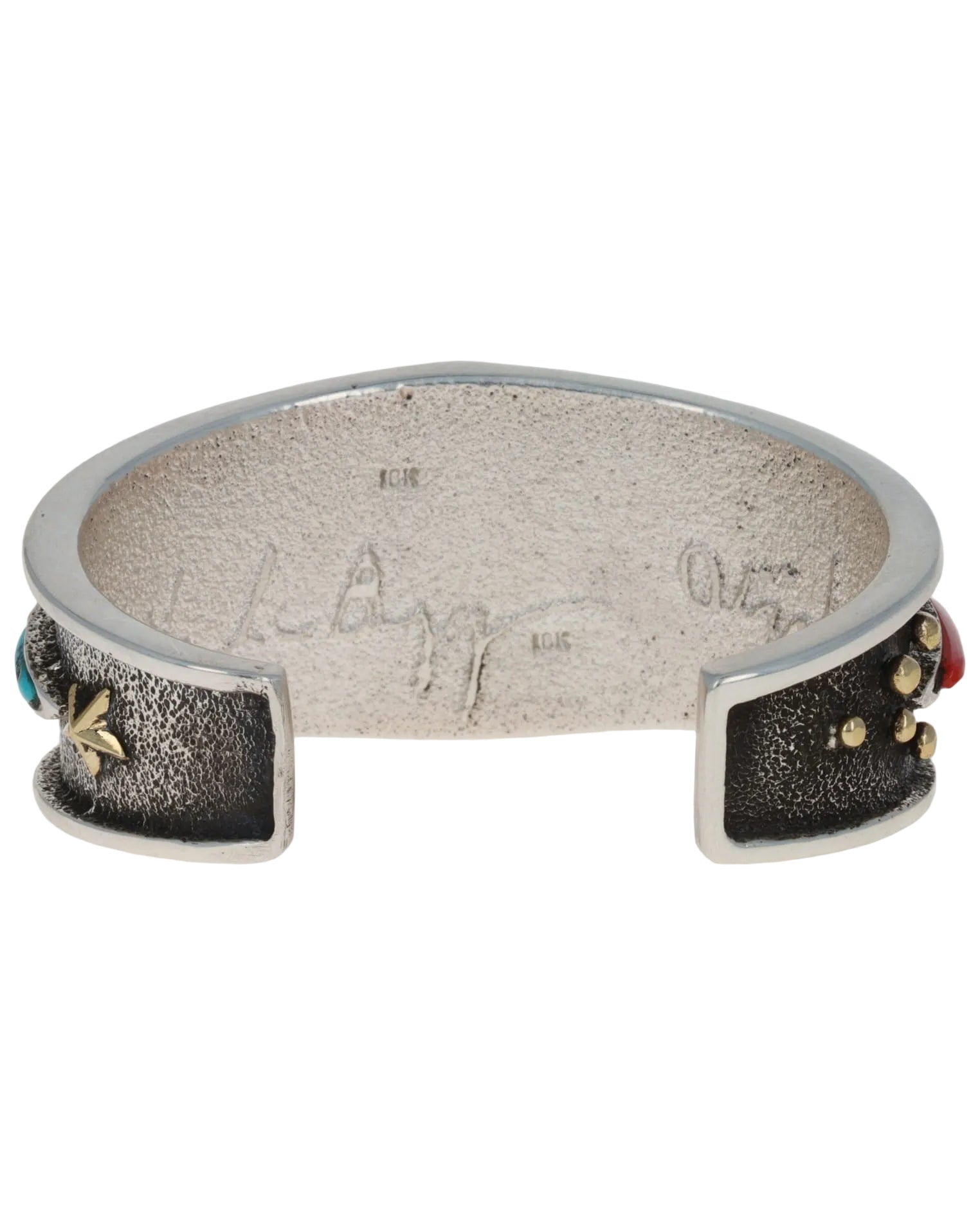 Multi-Color Raised Cobblestone Inlay Bracelet With 18K Gold Accents