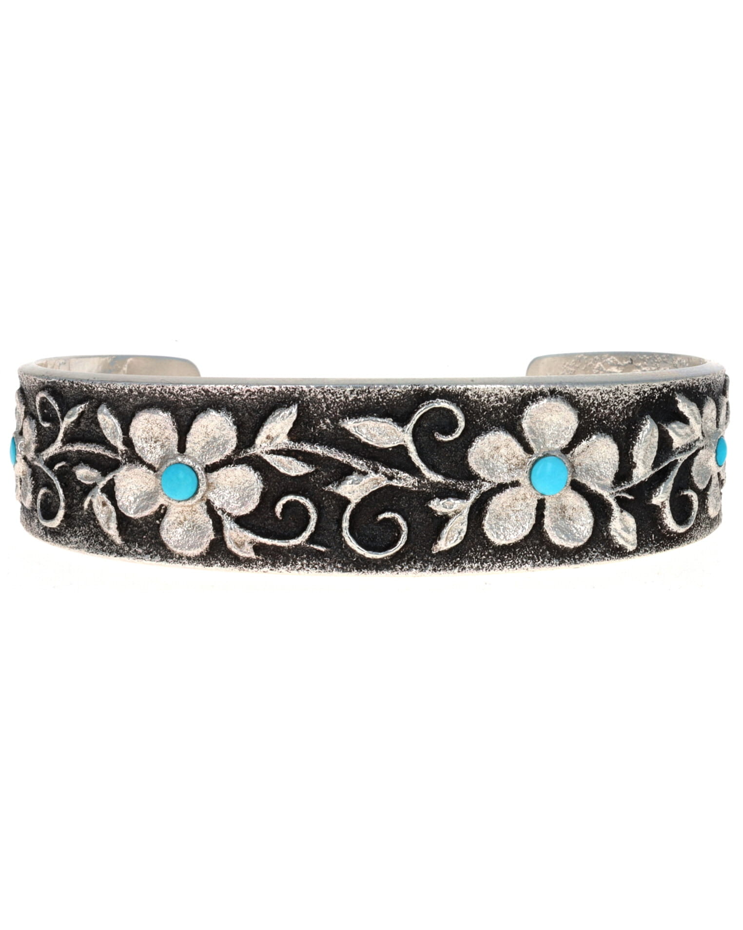 High Grade Natural Castle Dome Turquoise 4 Flower Bracelet