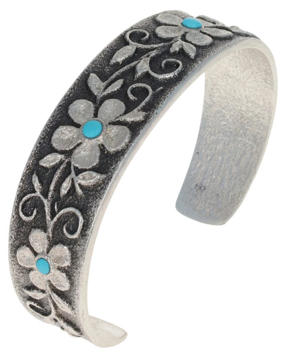 High Grade Natural Castle Dome Turquoise 4 Flower Bracelet