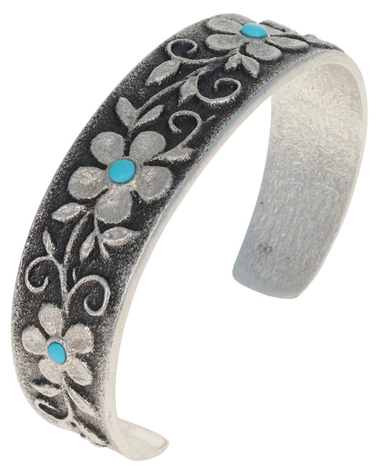 High Grade Natural Castle Dome Turquoise 4 Flower Bracelet