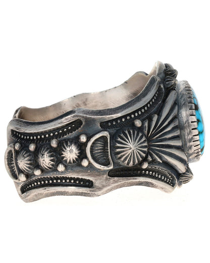 High Grade Natural Kingman Black Web Turquoise Bracelet