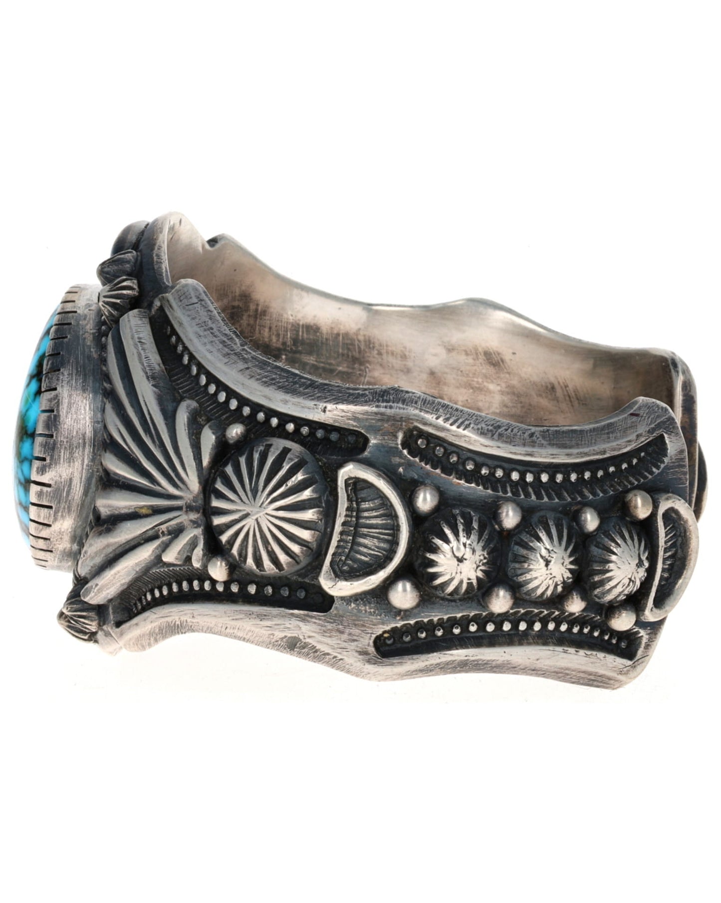 High Grade Natural Kingman Black Web Turquoise Bracelet