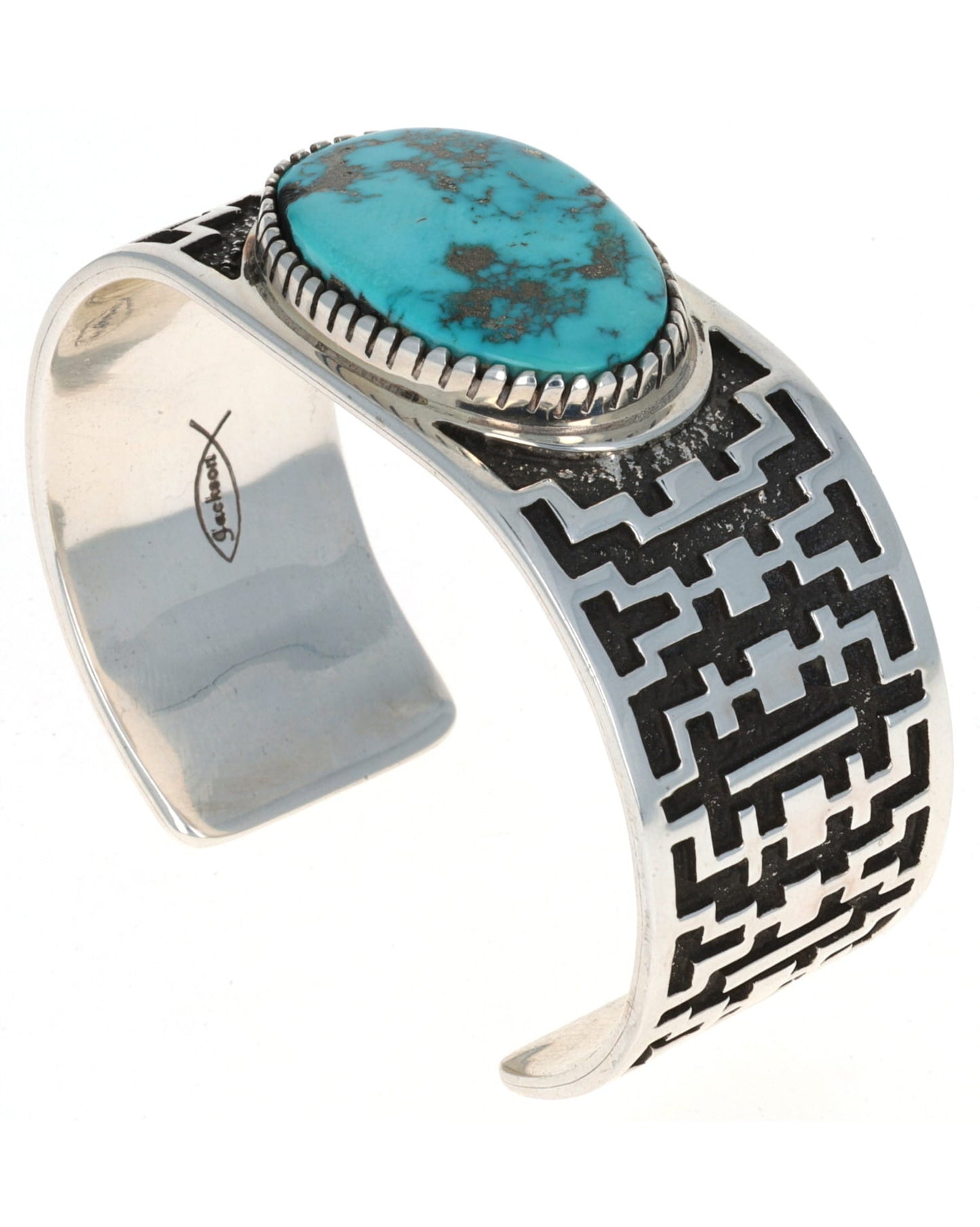 Natural Kingman Turquoise Overlay Bracelet