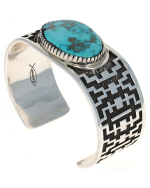 Natural Kingman Turquoise Overlay Bracelet