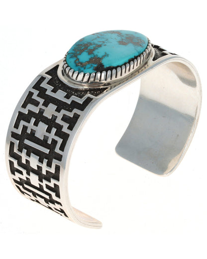 Natural Kingman Turquoise Overlay Bracelet
