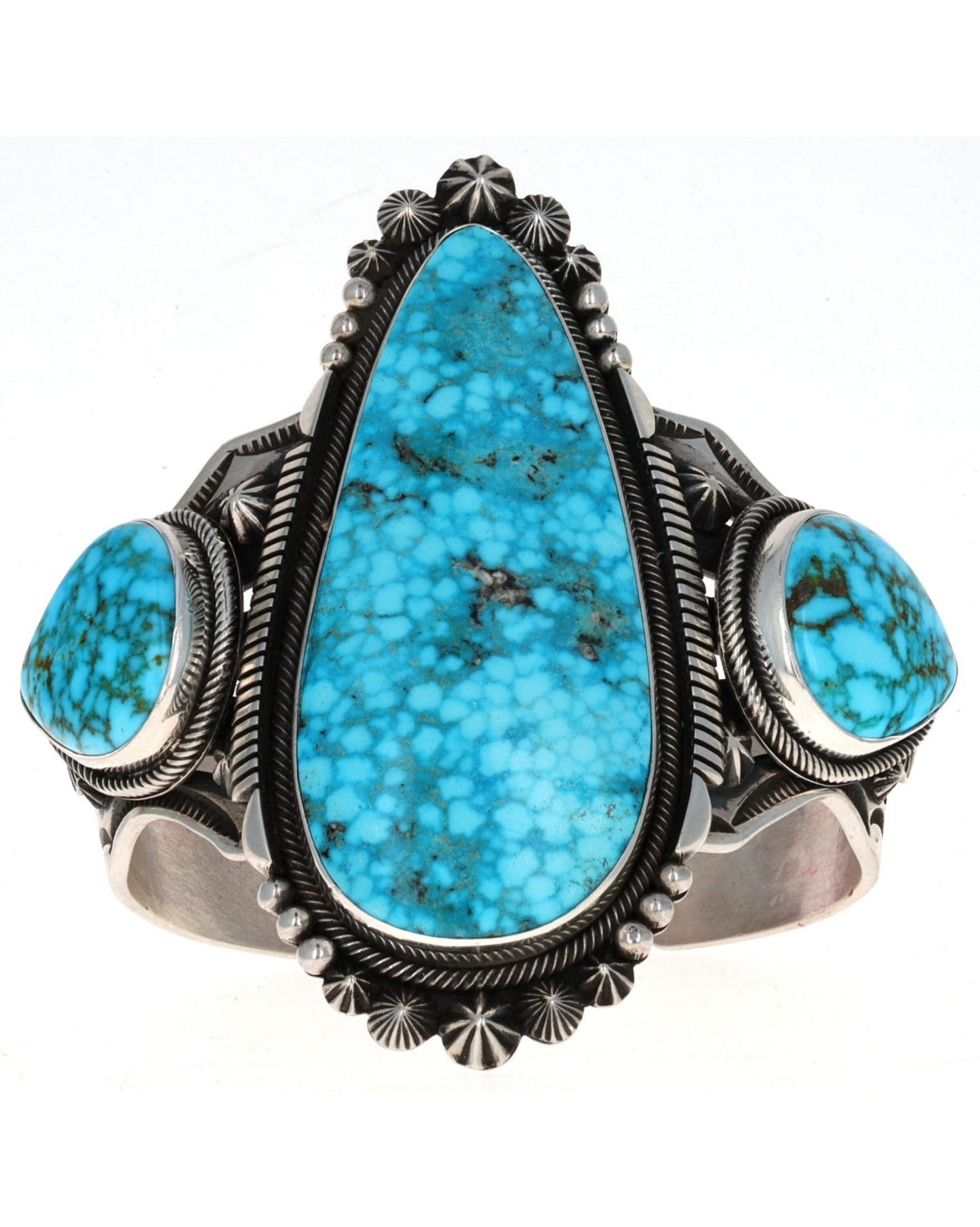 Natural Kingman Turquoise 3-Stone Bracelet