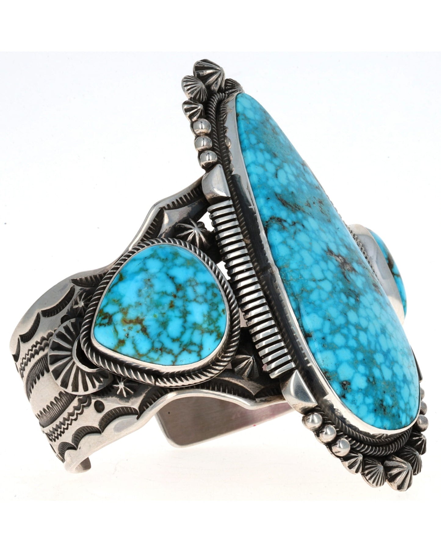 Natural Kingman Turquoise 3-Stone Bracelet