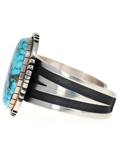 Natural Kingman Water Web Turquoise Overlay Bracelet