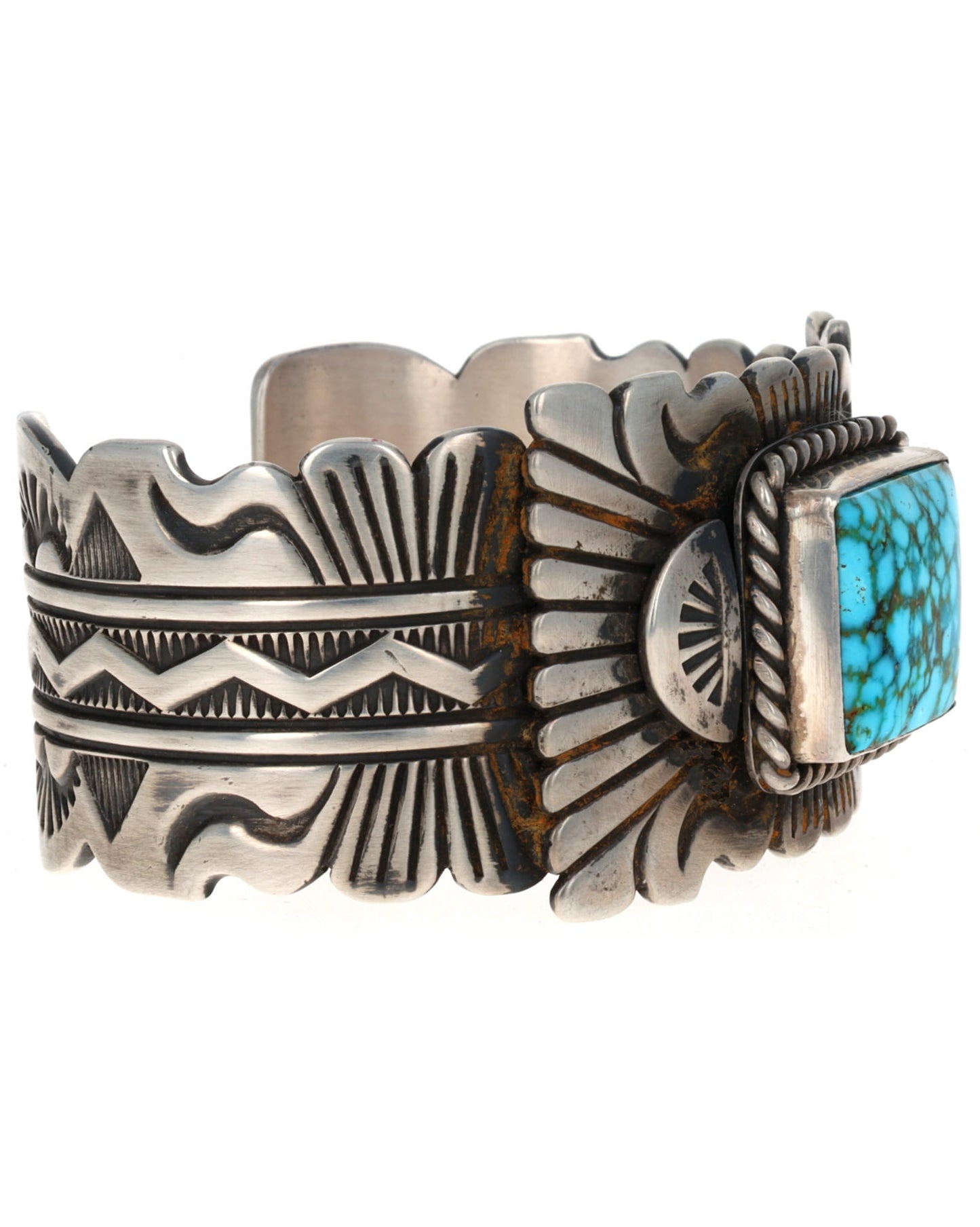 Natural Kingman Water Web Turquoise Bracelet