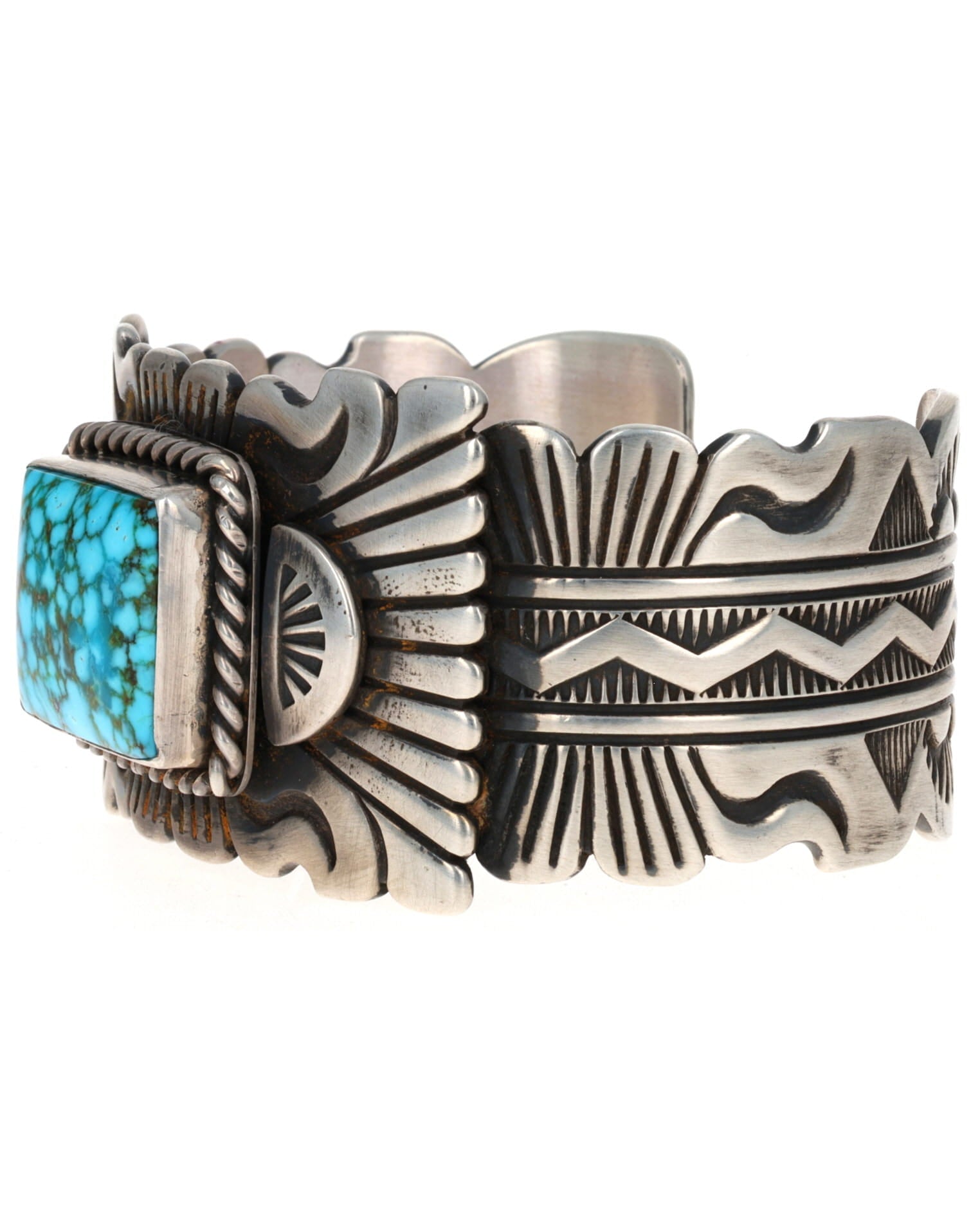 Natural Kingman Water Web Turquoise Bracelet