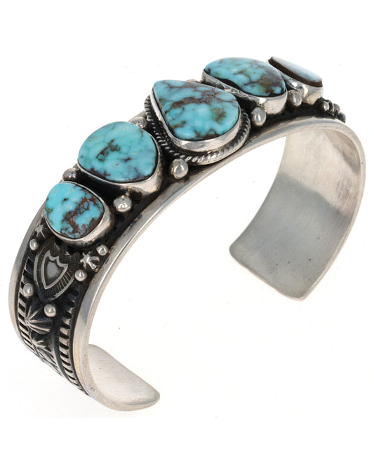 Natural Dry Creek Turquoise 5-Stone Row Bracelet