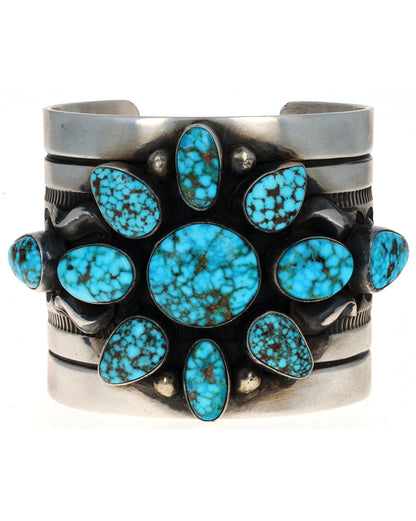 Natural Kingman Water Web Turquoise Cluster Bracelet