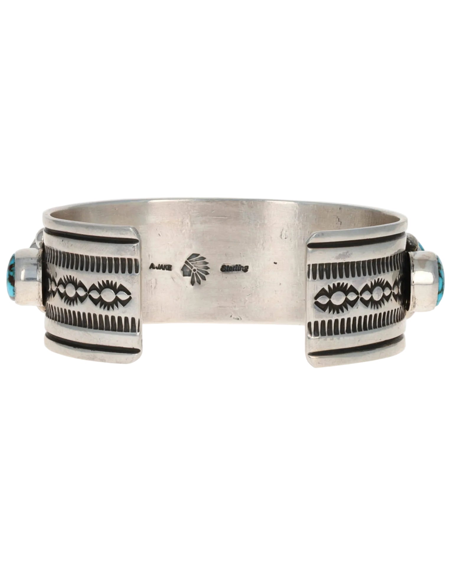 Natural Kingman Water Web Turquoise 7-Stone Row Bracelet