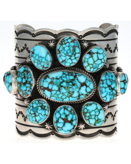 Natural Kingman Water Web Turquoise Cluster Bracelet