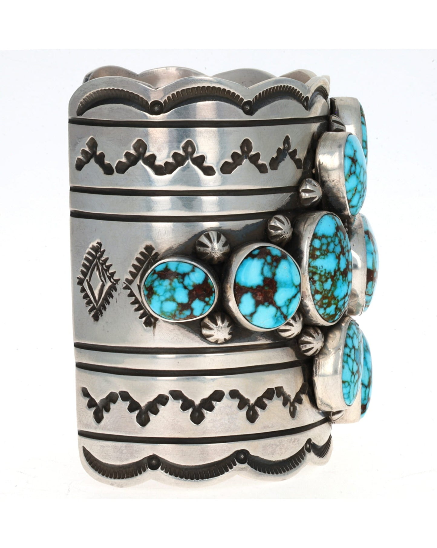 Natural Kingman Water Web Turquoise Cluster Bracelet