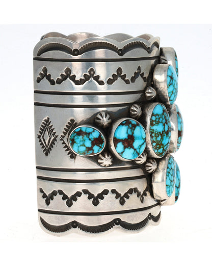 Natural Kingman Water Web Turquoise Cluster Bracelet