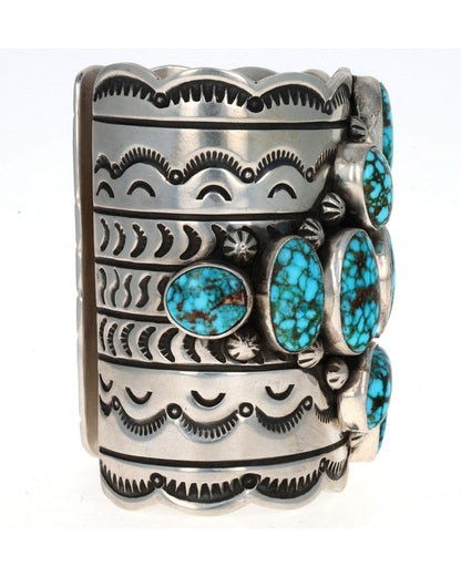 Natural Kingman Water Web Turquoise Cluster Bracelet