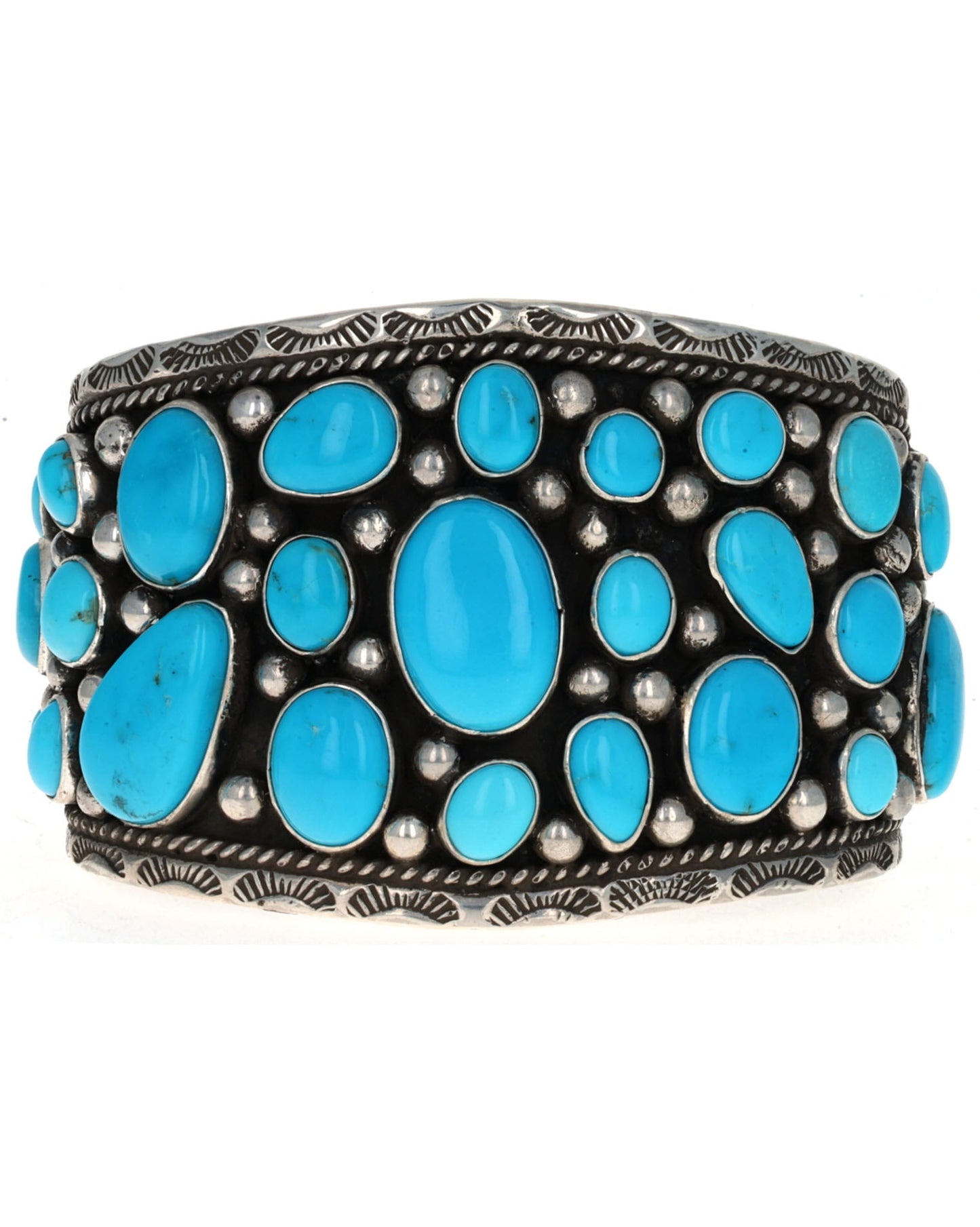 Natural Sleeping Beauty Turquoise Cluster Bracelet