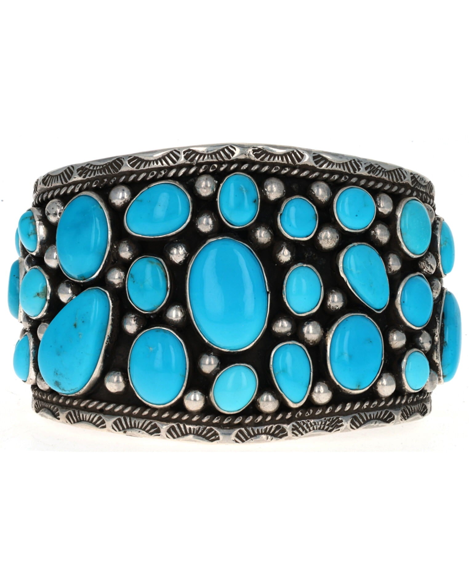 Natural Sleeping Beauty Turquoise Cluster Bracelet