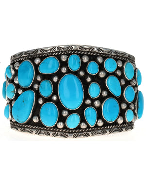 Natural Sleeping Beauty Turquoise Cluster Bracelet
