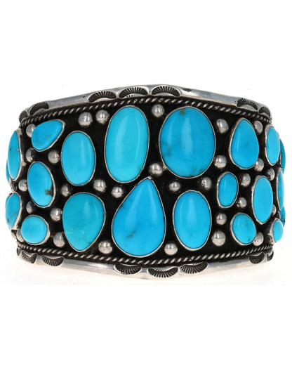 Natural Sleeping Beauty Turquoise Cluster Bracelet