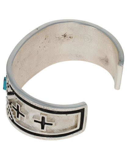 High Grade Natural Hubei Turquoise 3-Stone Row Bracelet