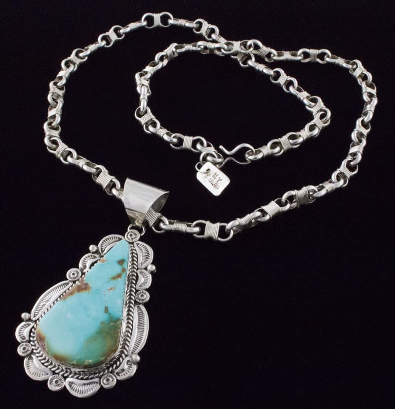 Details about   $200Tag Buffalo 12ktGF Silver Certified Navajo Native Turquoise Pendant 24530 