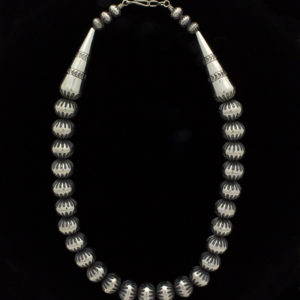 Navajo Pearls Sterling Silver 5mm Beads Necklace 48” 1033 