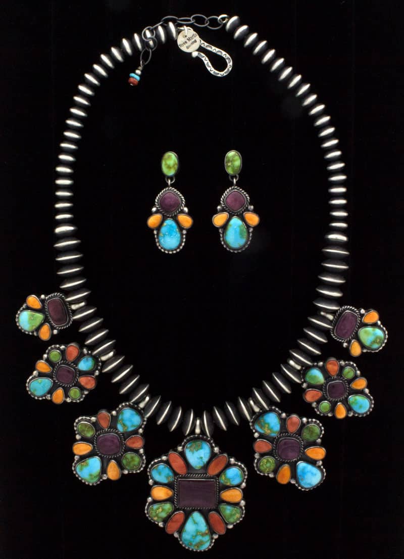 RESERVED for D. / Multi-Color Squash Blossom Necklace